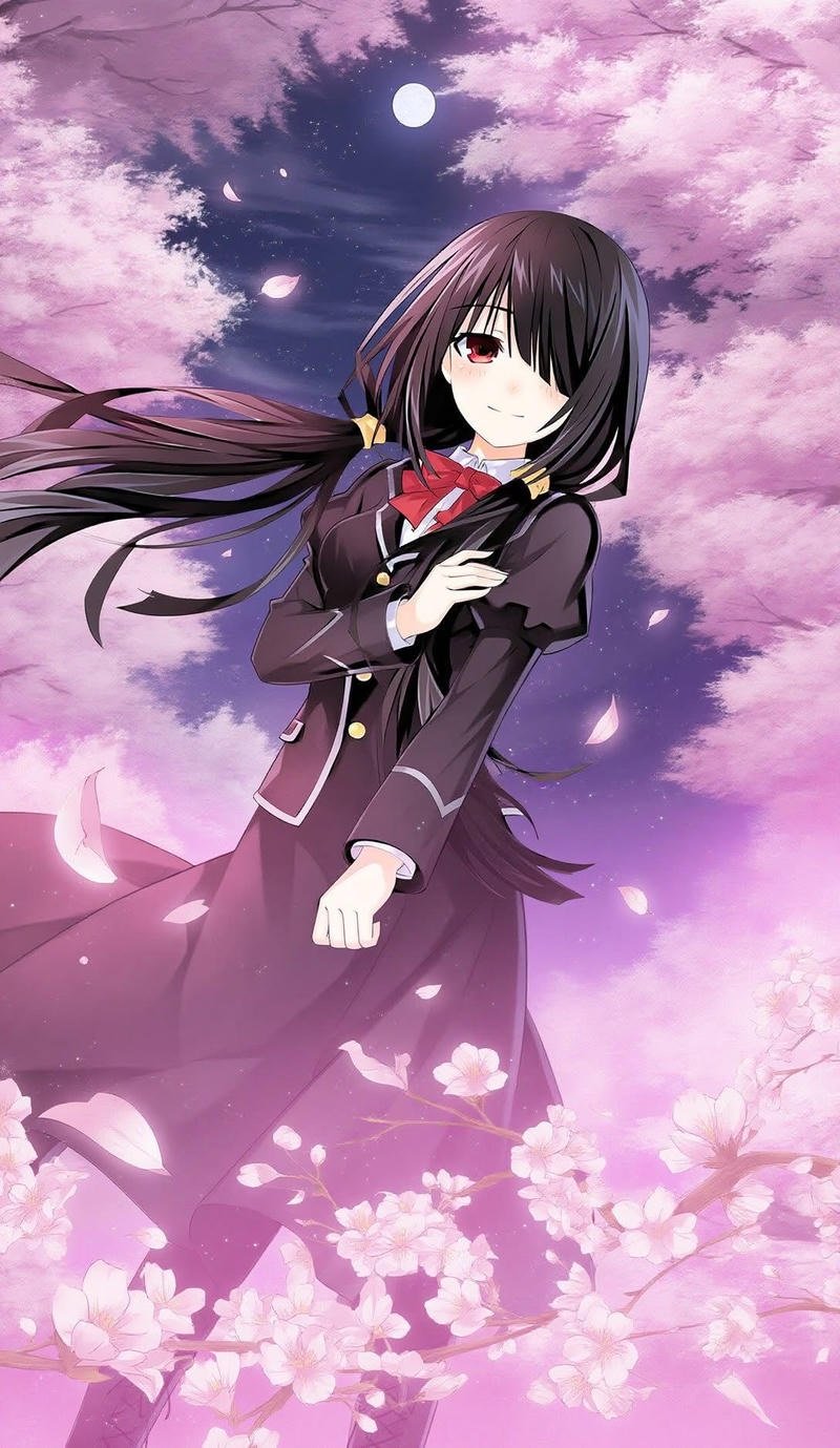 Cảnh Kurumi Tokisaki nhìn xa đầy cuốn hút