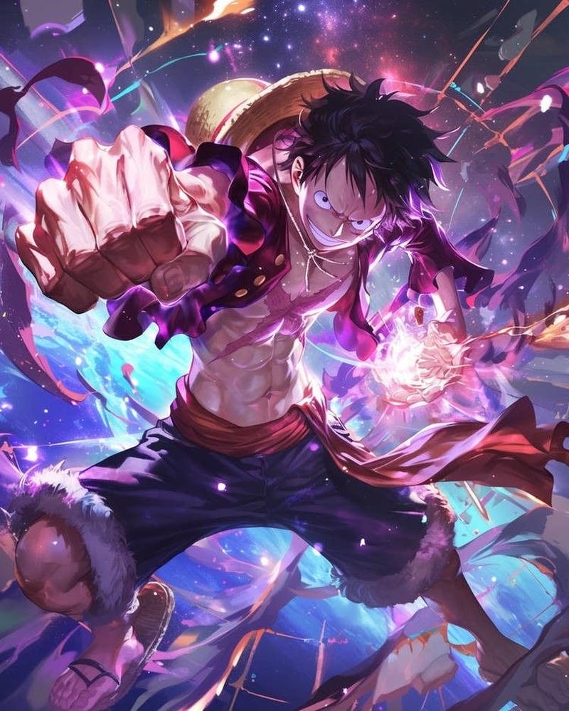 Cảnh Luffy chạy về phía trước trong thế giới hải tặc