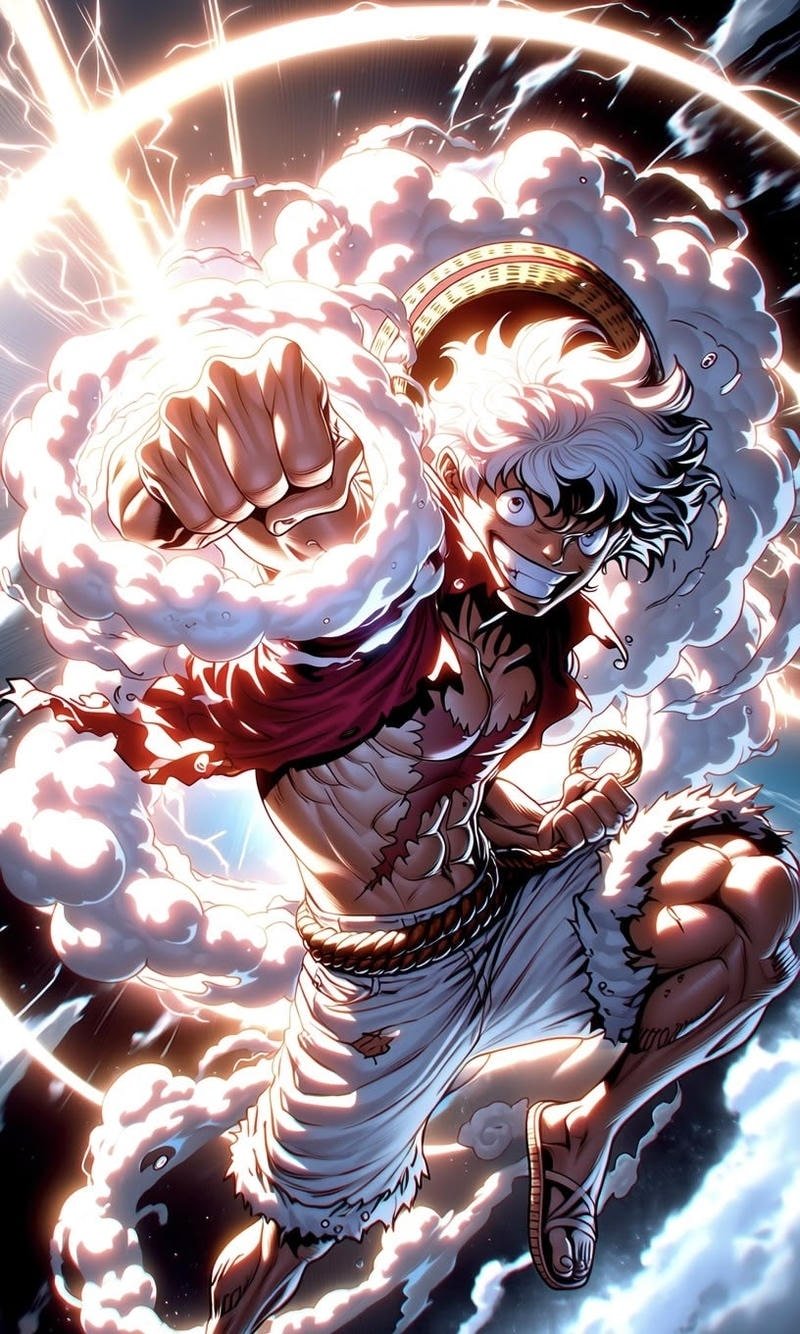 Cảnh Luffy thể hiện sức mạnh trong trận chiến