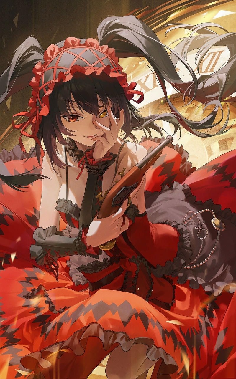 Chân dung Kurumi Tokisaki ánh mắt cuốn hút kurumi anime