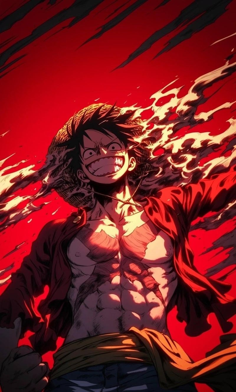 Chân dung Luffy đội mũ rơm quen thuộc trong One Piece