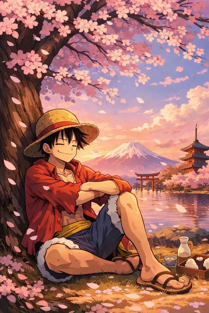 Chân dung Luffy nổi bật với chiếc mũ rơm quen thuộc