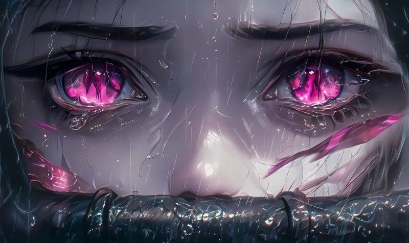 Đôi mắt nhân vật anime phát sáng lung linh nghệ thuật