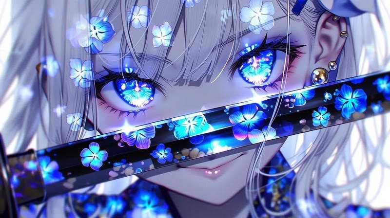 Đôi mắt nhân vật anime phát sáng phong cách nghệ thuật