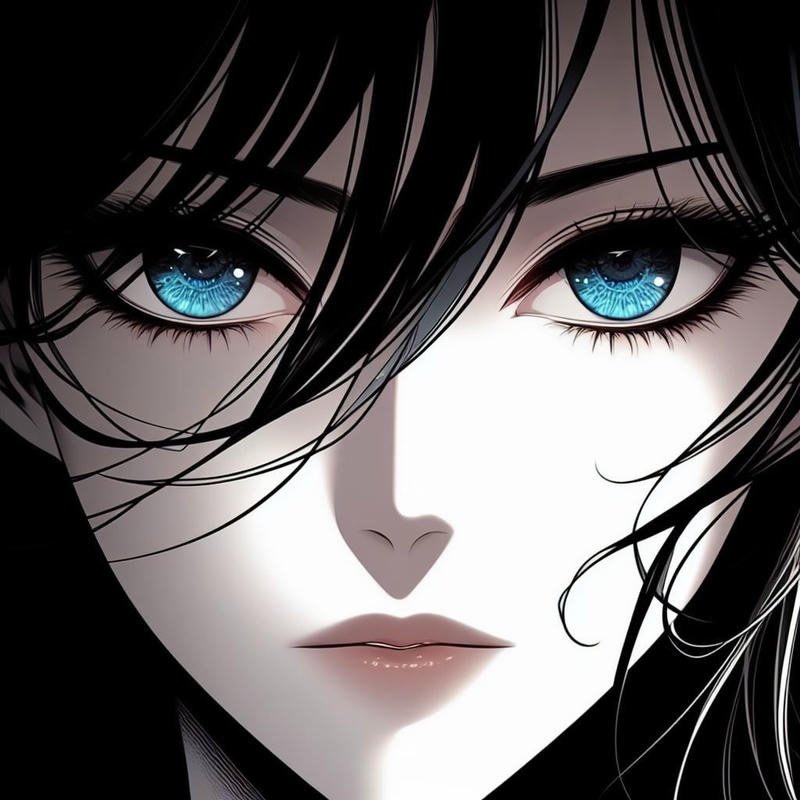 Đôi mắt nhân vật hoạt hình Nhật huyền ảo trong tranh vẽ