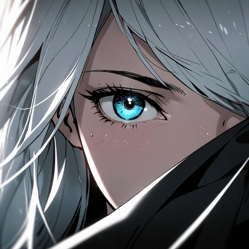 Đôi mắt nhân vật hoạt hình Nhật lung linh ánh sáng nhẹ