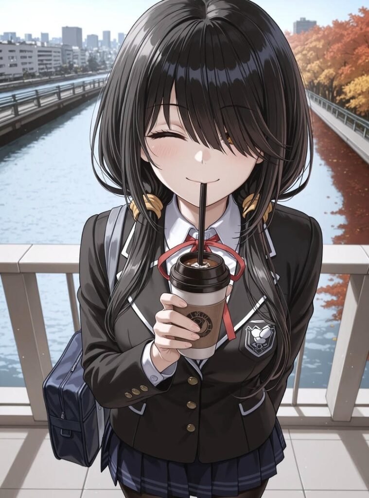 Hình Kurumi Tokisaki phong cách học sinh