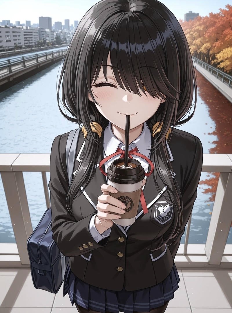 Hình Kurumi Tokisaki phong cách học sinh