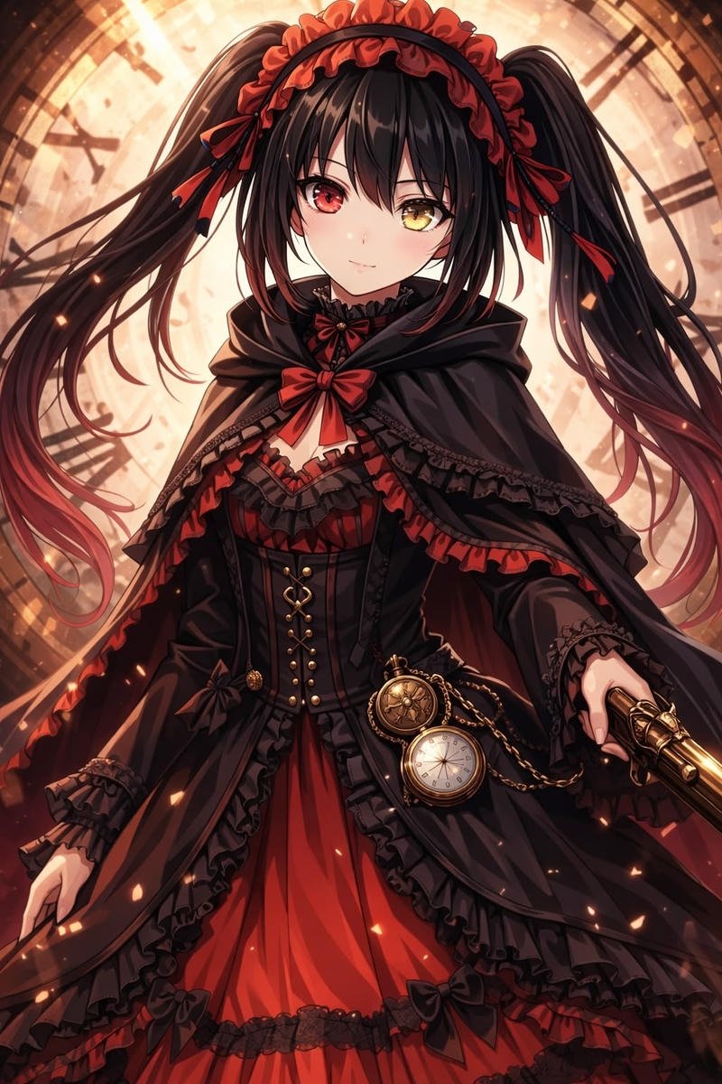 Hình Kurumi với mái tóc dài phong cách hoạt hình