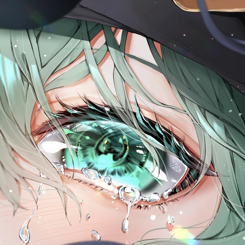 Hình ảnh anime mắt mang cảm xúc buồn nhẹ nhàng