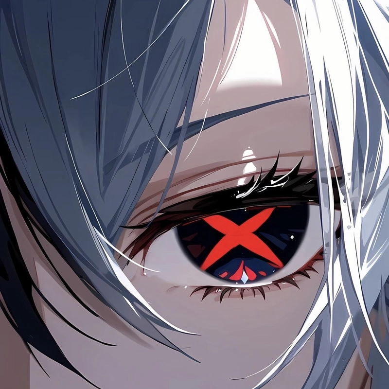 Hình ảnh anime mắt với tông màu tối cá tính