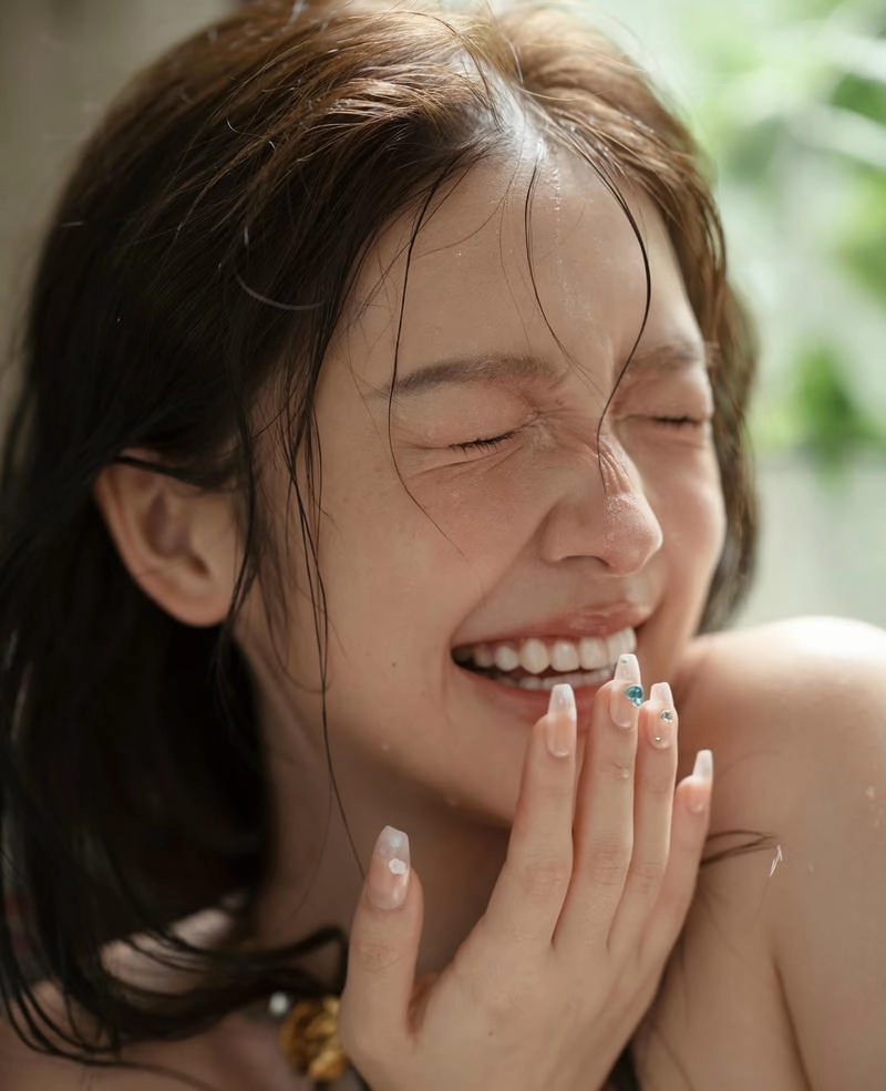 Hình ảnh gái xinh cười nhẹ tạo cảm giác thư giãn