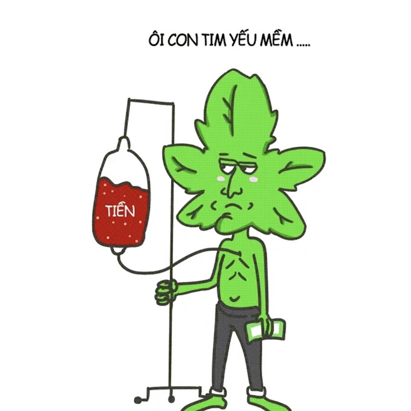 Hình meme nghèo biểu cảm bất lực khi ví trống trơn