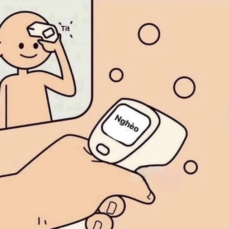 Hình meme nghèo biểu cảm buồn cười khi hết tiền ăn