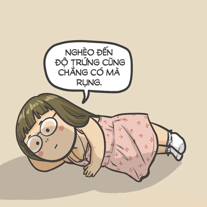 Hình meme nghèo biểu cảm chán nản vì không có tiền