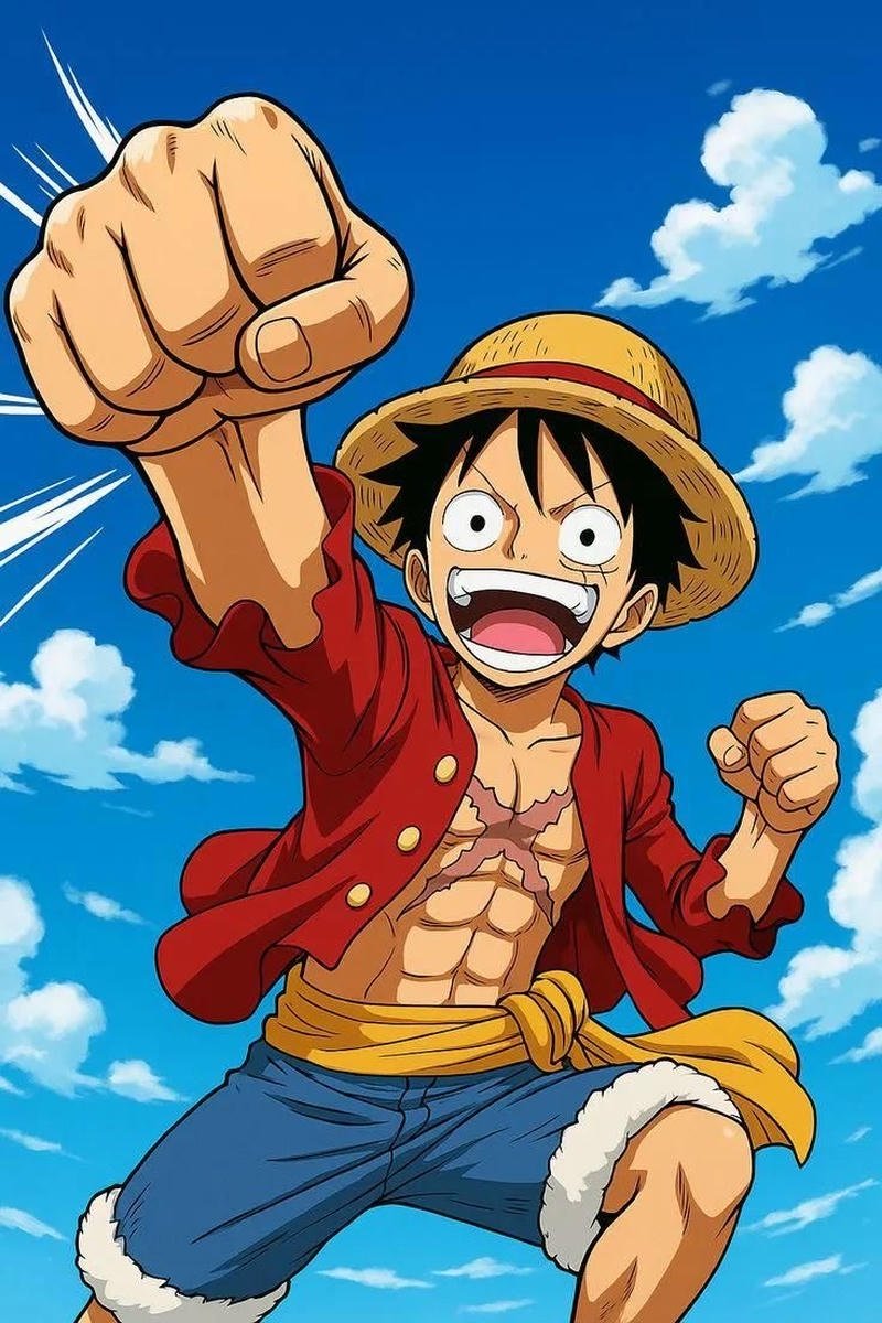 Hình nhân vật Luffy đội mũ rơm nổi bật ảnh anime luffy