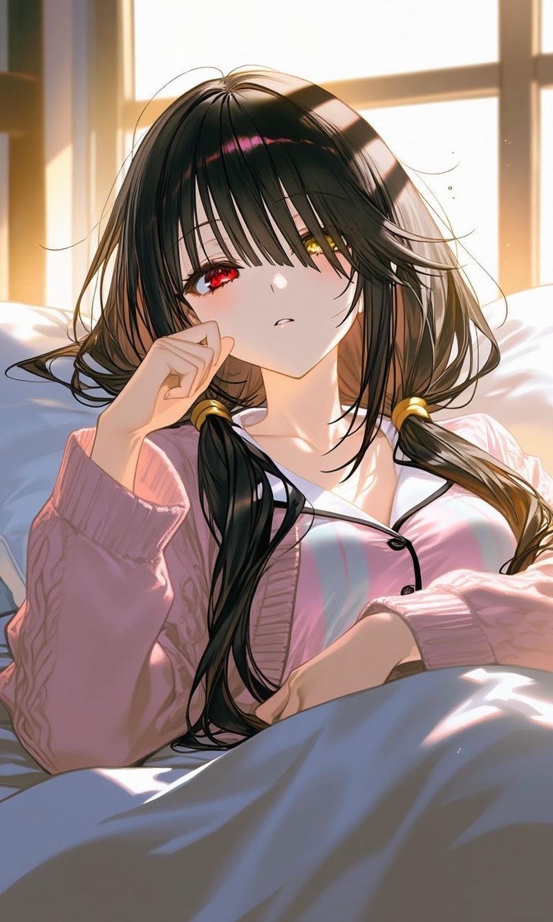 Hình vẽ Kurumi với biểu cảm bí ẩn cuốn hút