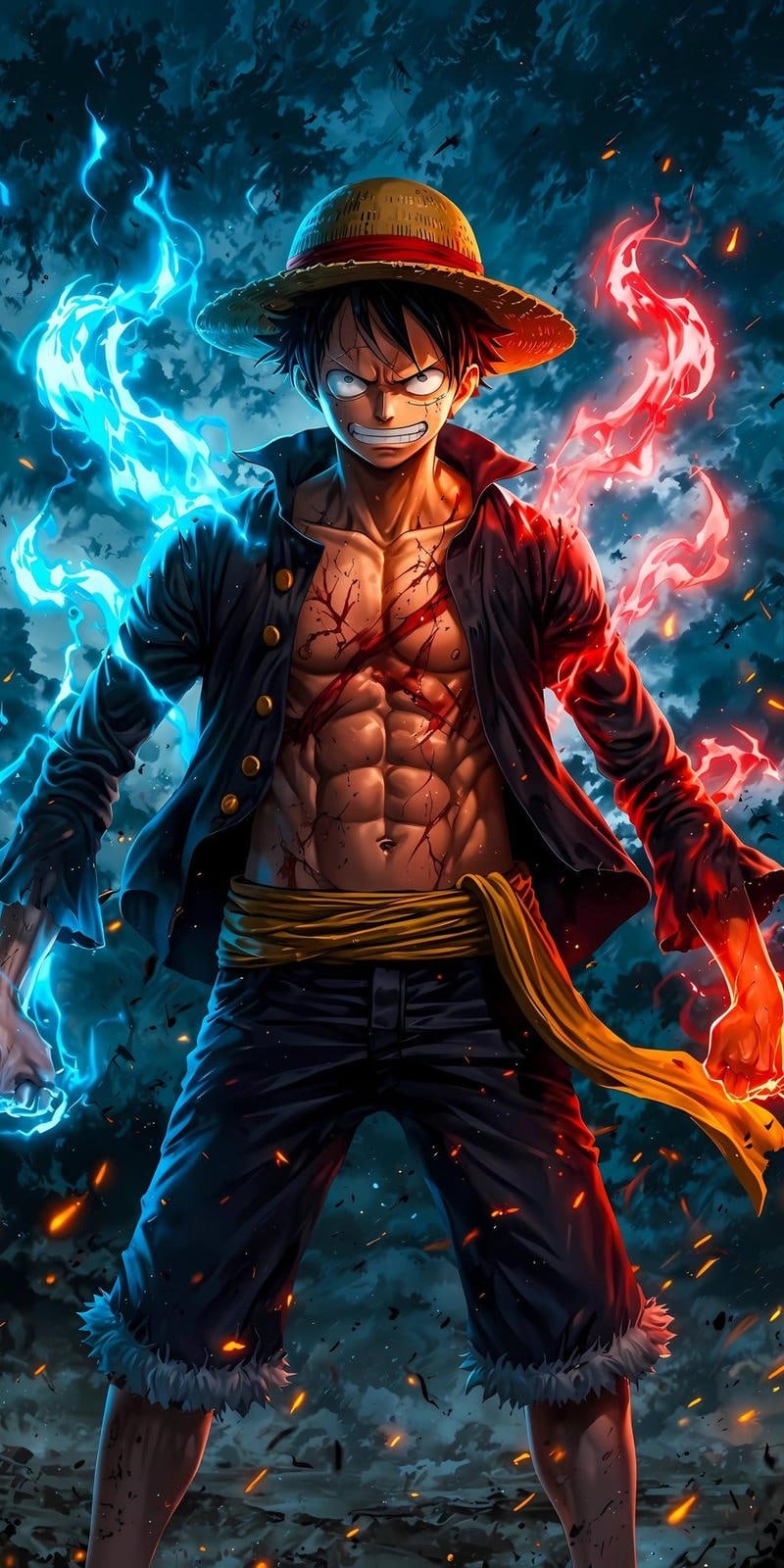 Hình vẽ Luffy phong cách truyện tranh làm hình nền