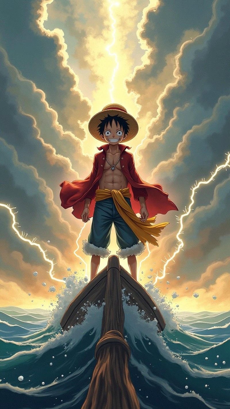 Hình vẽ Luffy với nụ cười đặc trưng truyện tranh Nhật