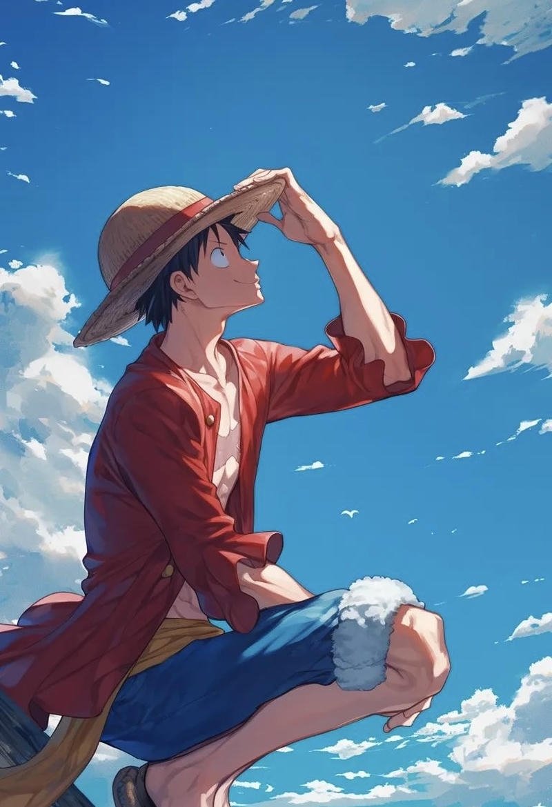Hình vẽ nhân vật Luffy phong cách truyện tranh Nhật Bản