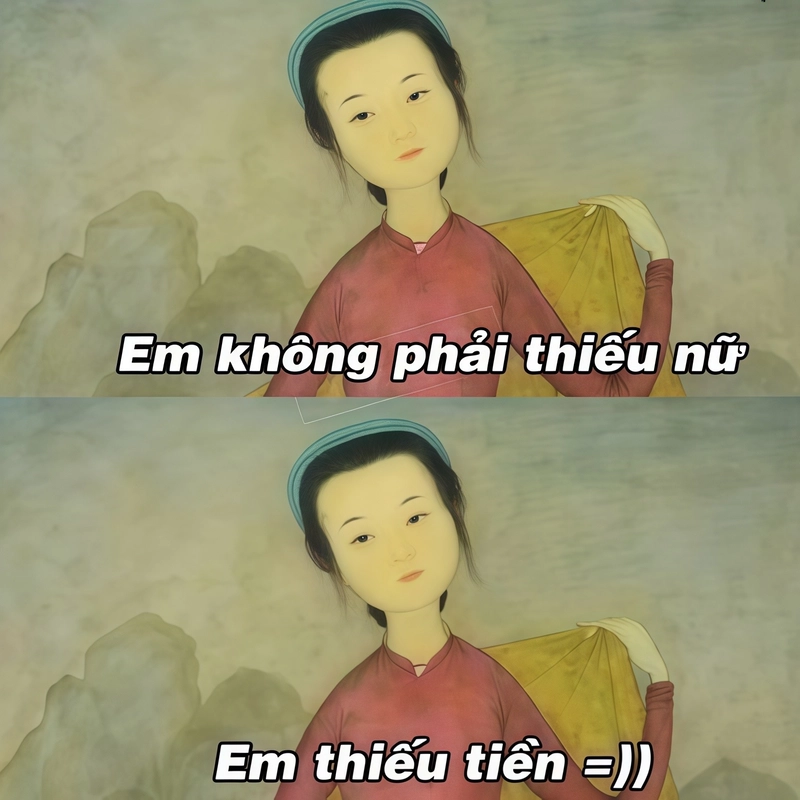 Meme nghèo với hình ảnh hài về cuộc sống thiếu tiền
