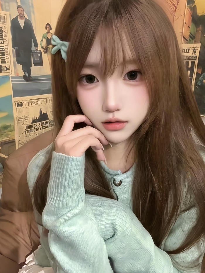 ảnh gái xinh cute chụp cận mặt