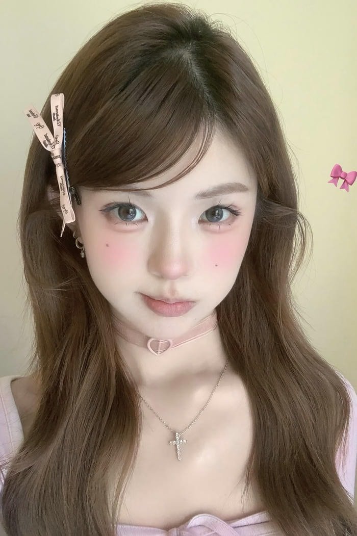 ảnh gái xinh cute tóc đen dài