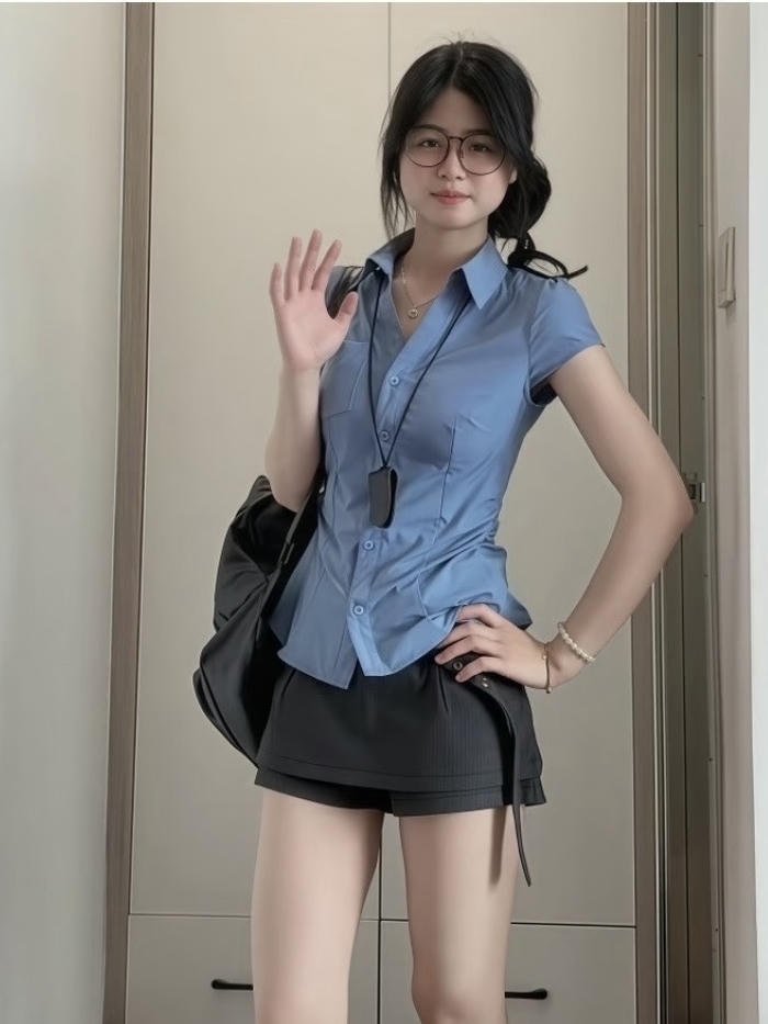 ảnh gái xinh quần ngắn nền sáng