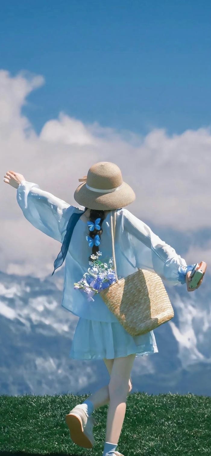 ảnh nền cô gái quay lưng nghệ thuật 4K