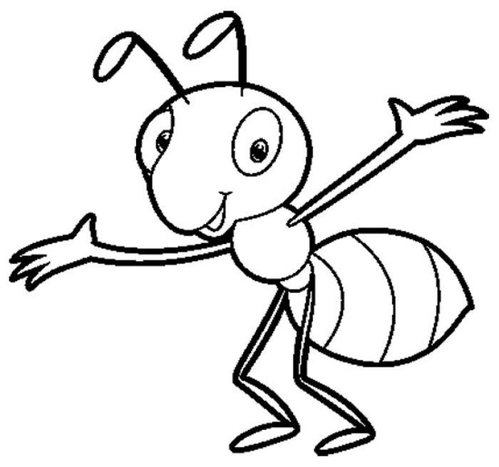 ảnh tranh tô màu con kiến dang 2 tay