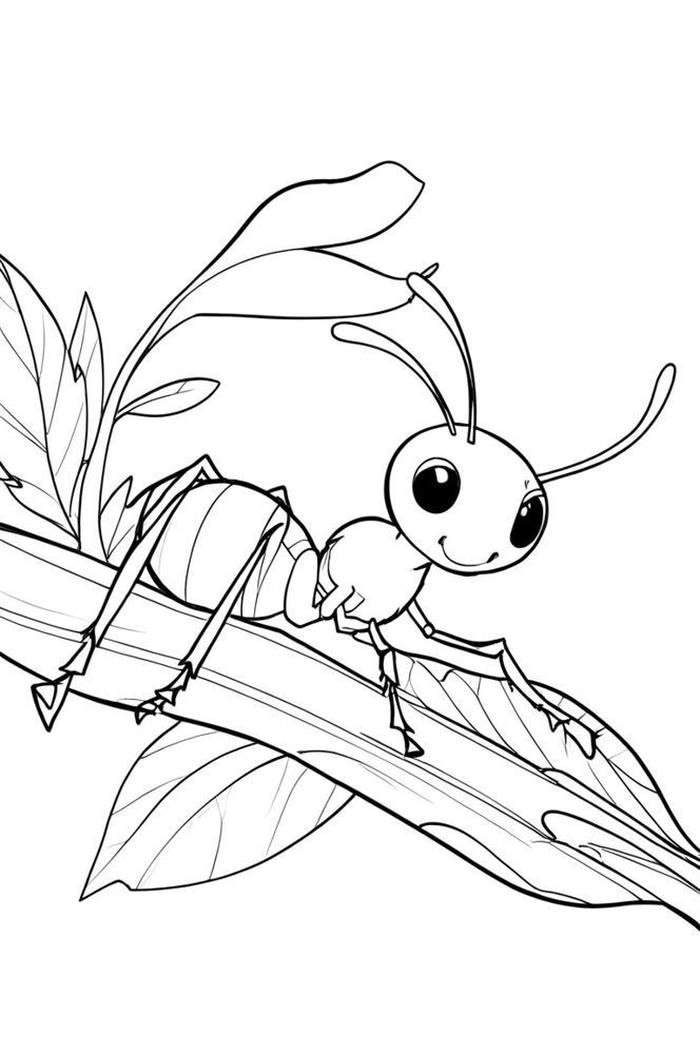 ảnh tranh tô màu con kiến nhỏ xíu