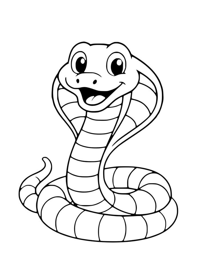 ảnh tranh tô màu con rắn hổ mang