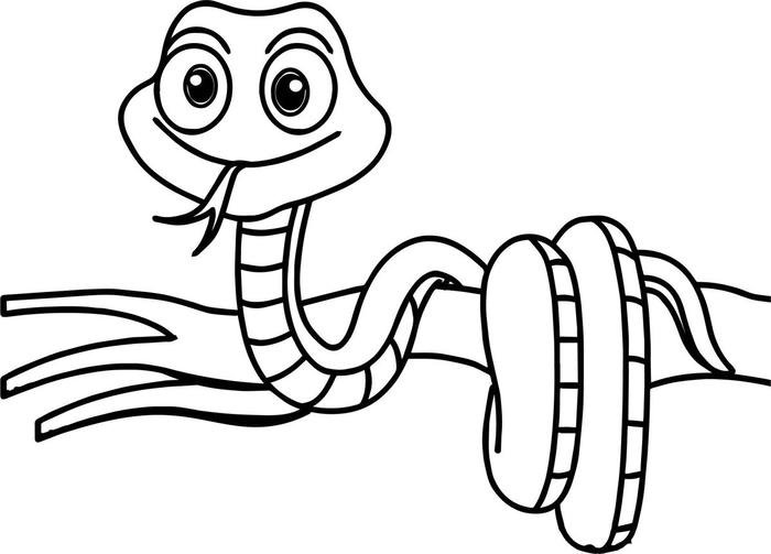 ảnh tranh tô màu con rắn lè lưỡi