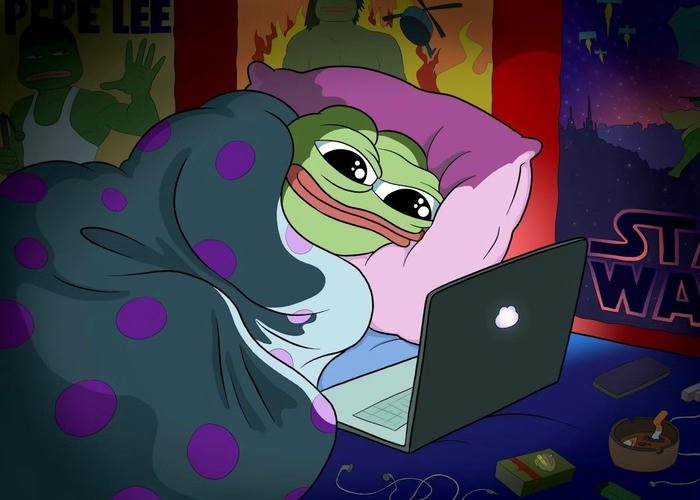 bức ảnh meme ếch xanh nằm thư giãn