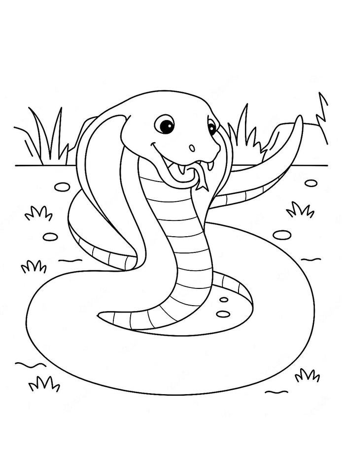 bức tranh tô màu con rắn dáng trườn