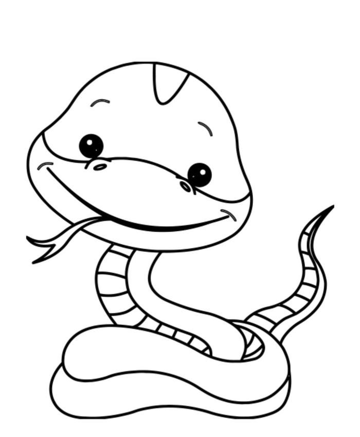 bức tranh tô màu con rắn đầu to