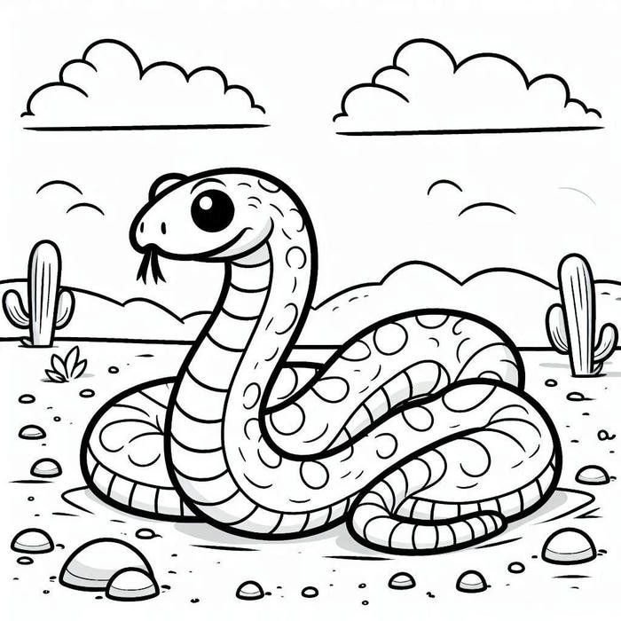bức tranh tô màu con rắn đuôi dài