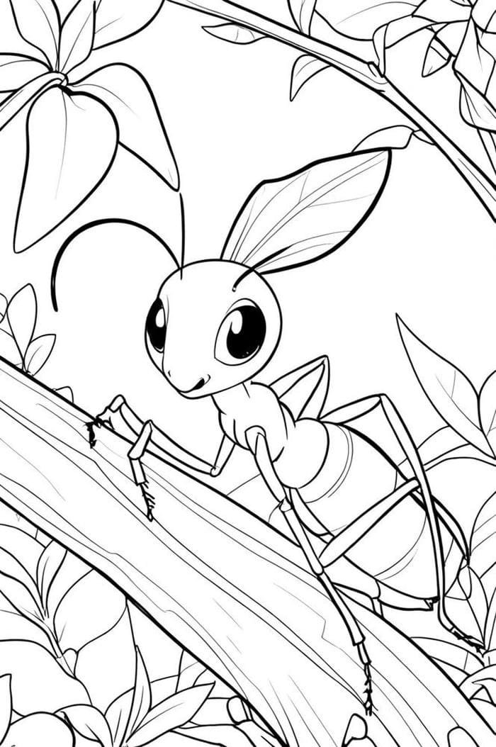 hình ảnh con kiến tranh tô màu dễ tô