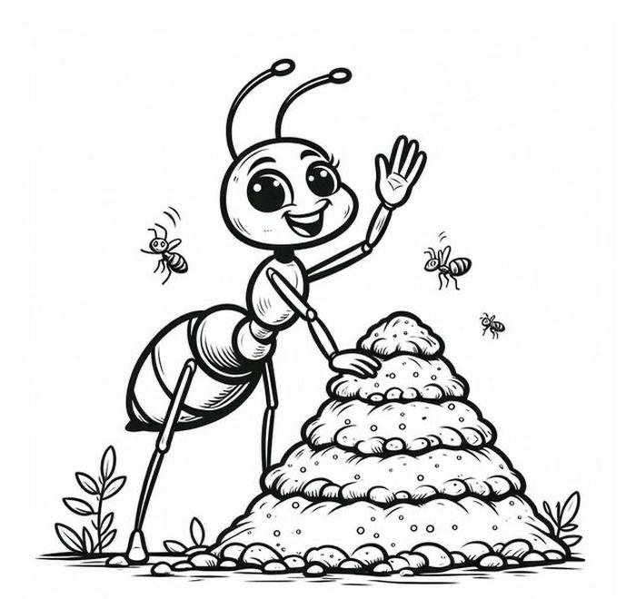 hình ảnh con kiến tranh tô màu vui nhộn