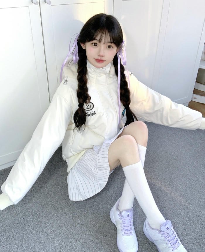 hình ảnh gái xinh cute váy trắng