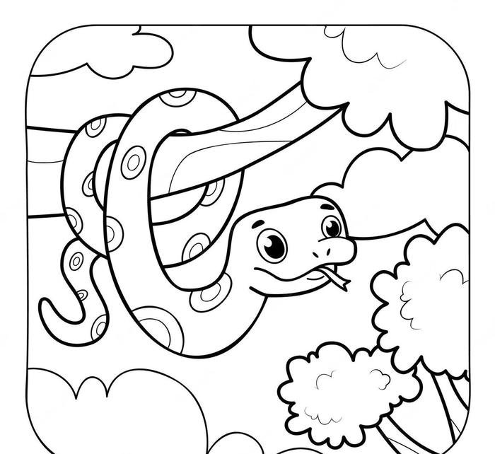 hình ảnh tranh tô màu con rắn nổi bật