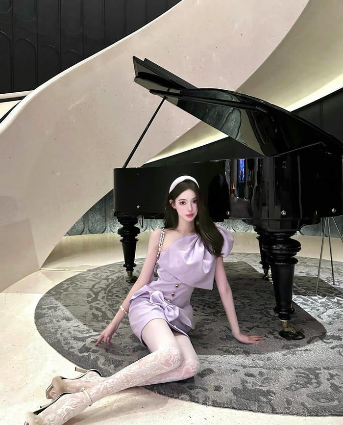 hình gái xinh trung quốc mặc váy dự tiệc