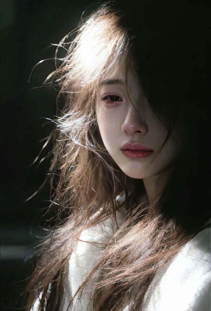 hình nữ khóc tâm trạng u sầu