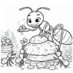 hình tô màu con kiến đơn giản