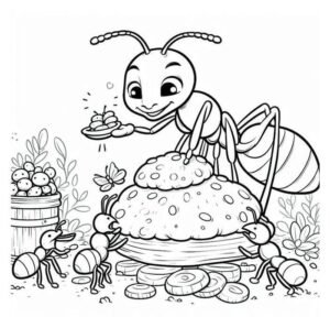 hình tô màu con kiến đơn giản