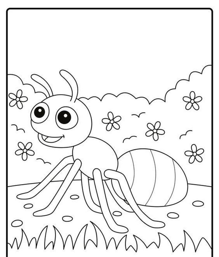 hình tô màu con kiến mầm non