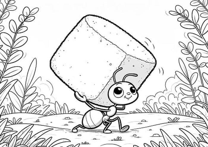 hình tô màu con kiến thiếu nhi