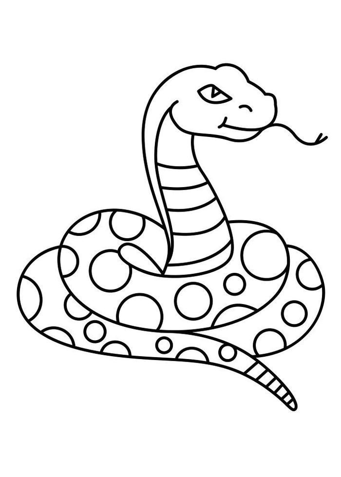 hình tô màu con rắn cho bé tô