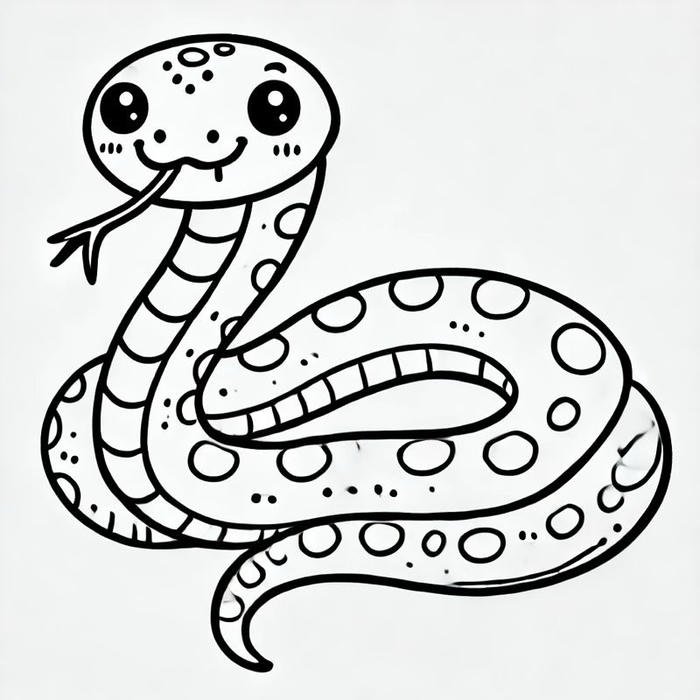 hình tô màu con rắn nằm nghỉ