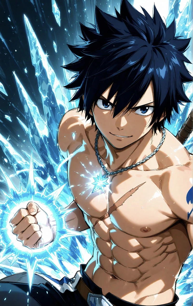 Ảnh Gray Fullbuster chiến đấu mạnh mẽ cuốn hút